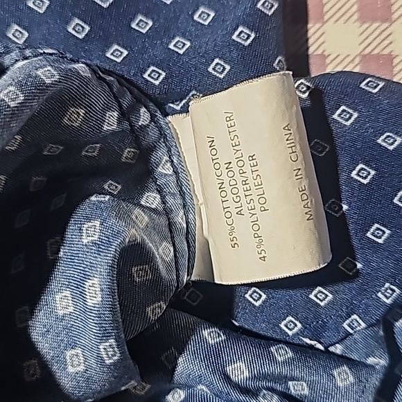 MOLOKAI SURF CO LG Dark Navy Blue Diamond Pattern collared button shirt - Picture 4 of 5